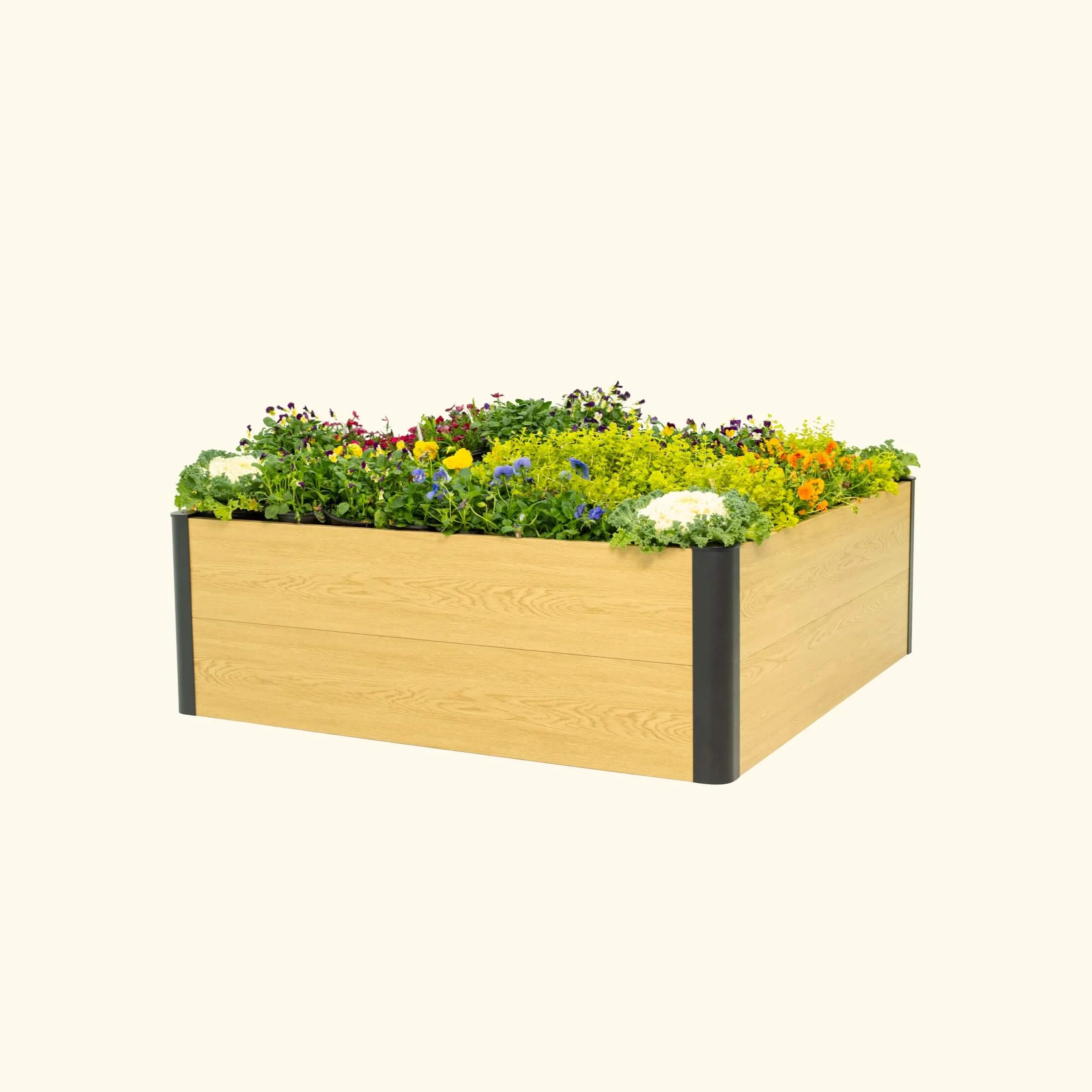 16-tall-woodgrain-4-x-4-metal-raised-garden-bed.webp 16" Tall Woodgrain 4' x 4' Metal Raised Garden Bed