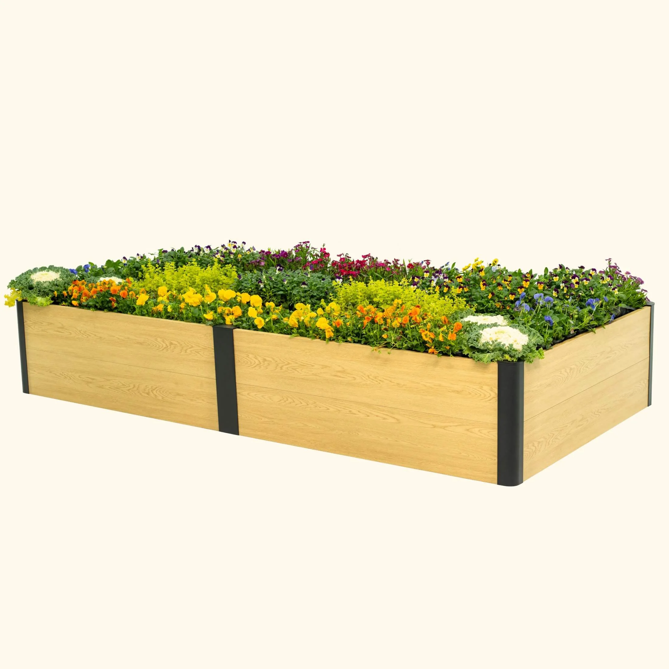 16-tall-woodgrain-4-x-8-metal-raised-garden-bed.webp 16" Tall Woodgrain 4' x 8' Metal Raised Garden Bed