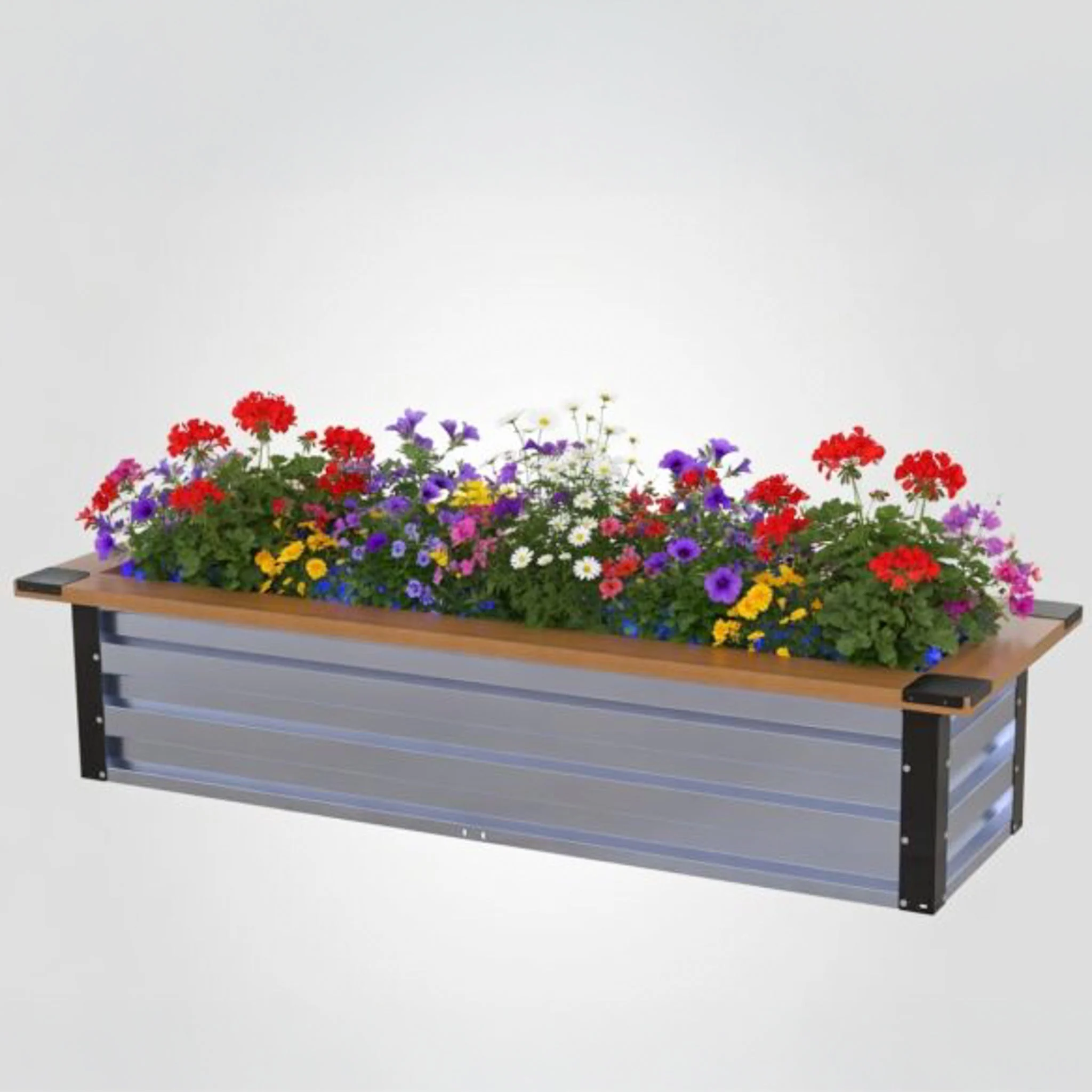 2' x 7' Galvanized Steel Raised Garden Bed Kit