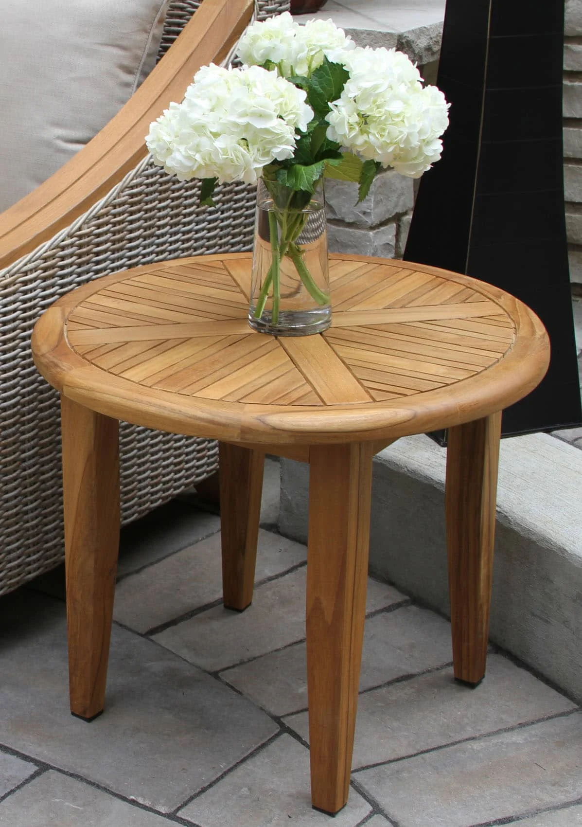 24″ Teak Lounging Accent Table