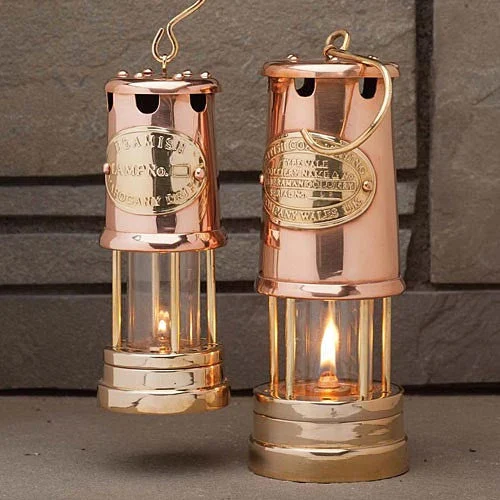 8" Brass & Copper Oil Lamp