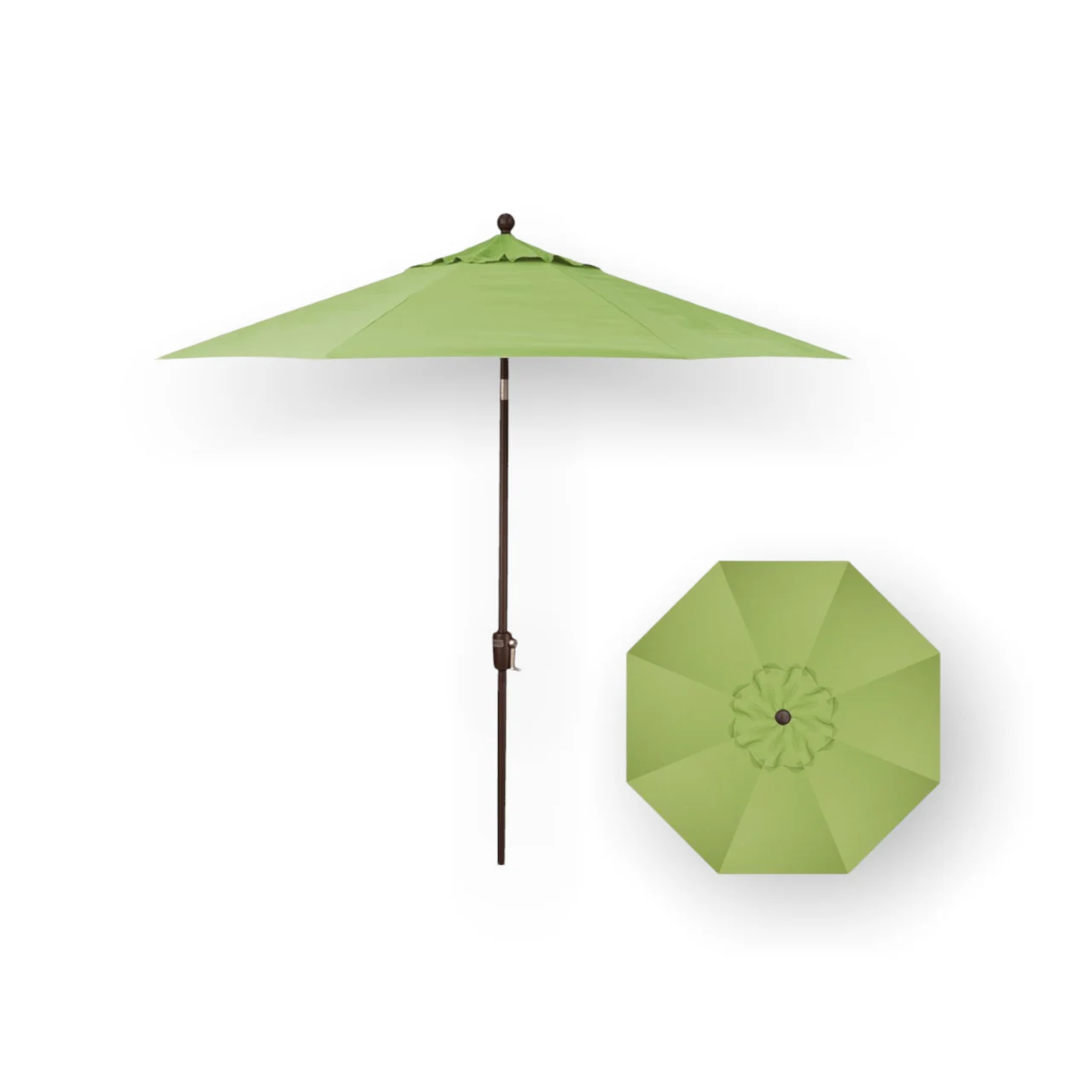9' Push Button Tilt Umbrella, Bronze Frame - Kiwi