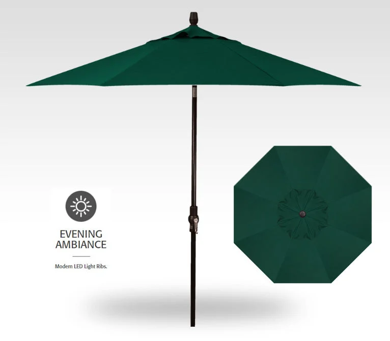 9' Starlux Twist Tilt Umbrella, Black Frame - Navy