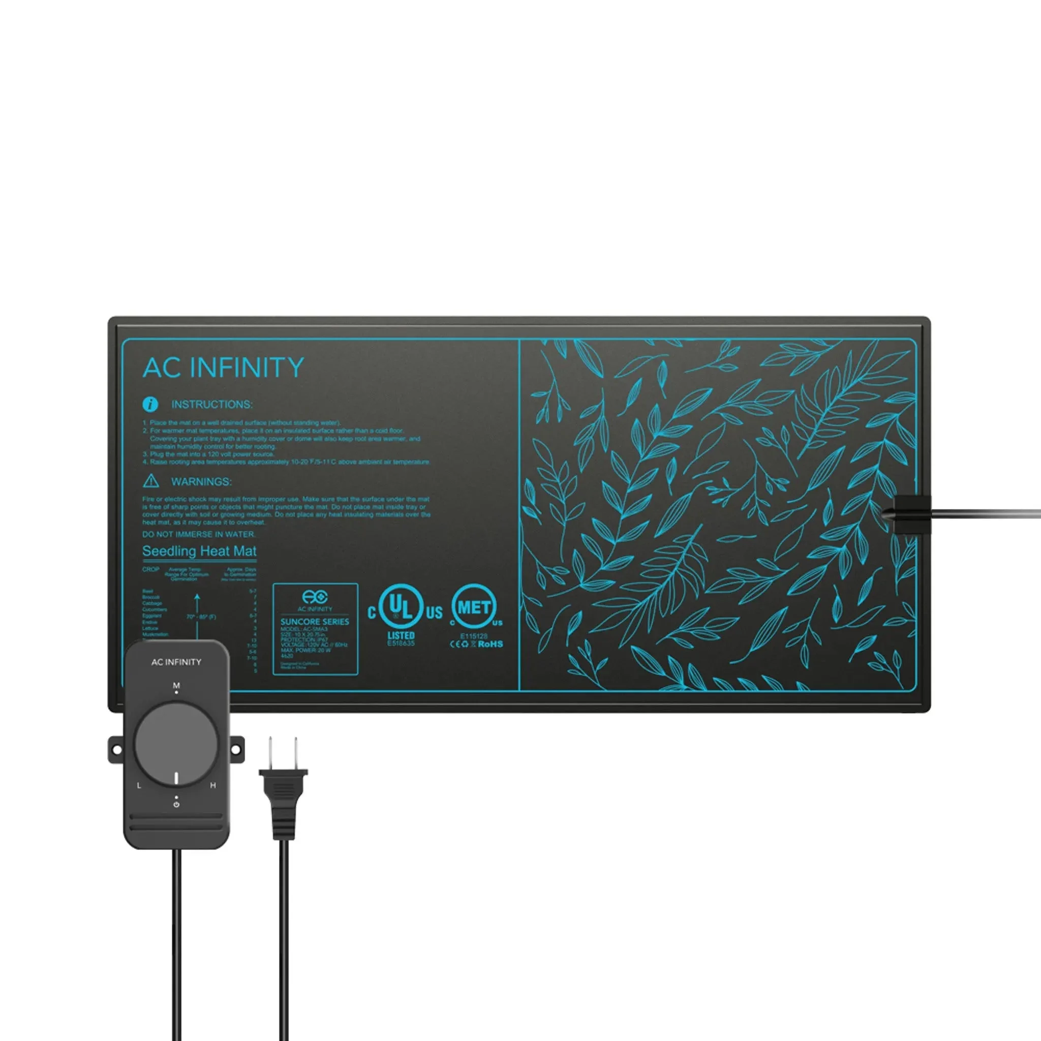 ac-infinity-suncore-s3-seedling-heat-mat-10-x-20-75.webp AC Infinity SUNCORE S3 Seedling Heat Mat, 10" X 20.75"