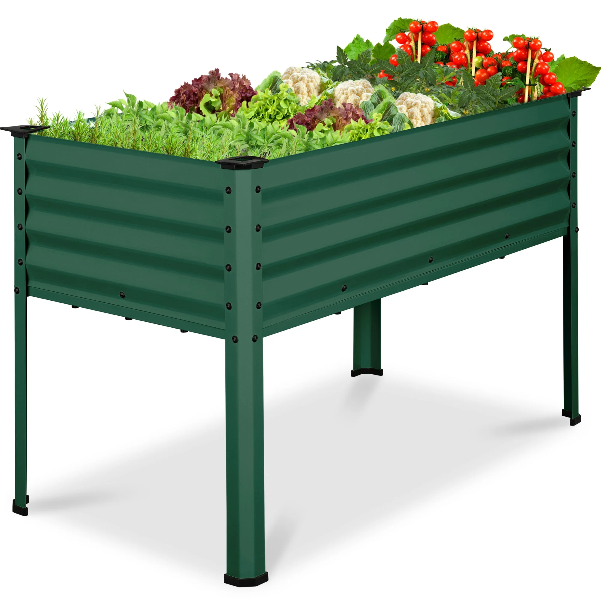 elevated-galvanized-metal-garden-bed-w-corner-protectors-48x24x30in.webp Elevated Galvanized Metal Garden Bed w/ Corner Protectors - 48x24x30in
