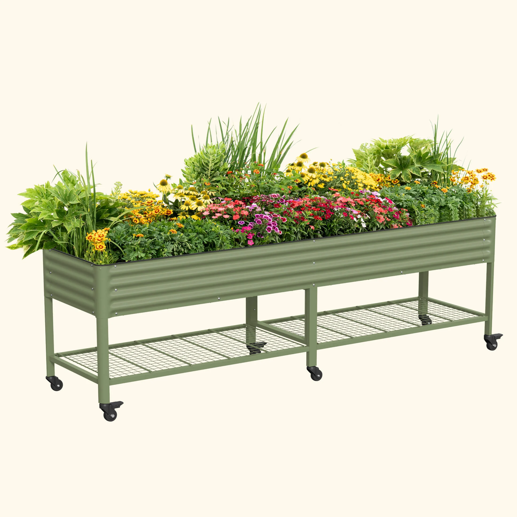 Elevated Garden Bed - Jumbo Series 2.5' x 10' Wheels Included