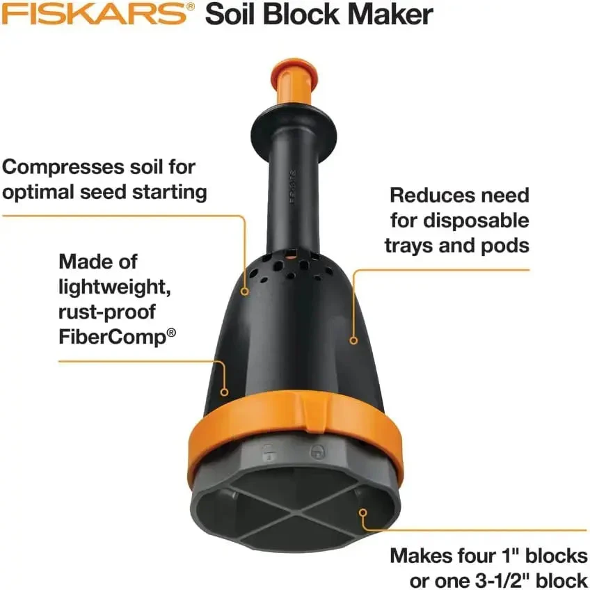 Fiskars Soil Block Maker - 2 Type Block Size Tool