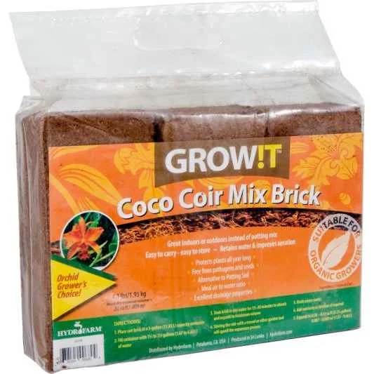 GROW!T Coco Coir Mix Brick OMRI | Pack of 3