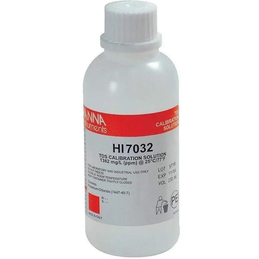 HANNA 1382 ppm TDS Calibration Solution, 230 mL