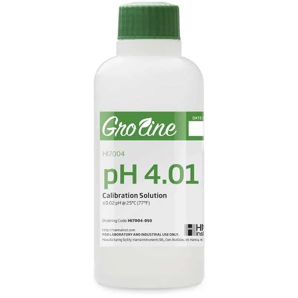 HANNA Groline pH 4.01 Calibration Buffer Solution, 500 mL