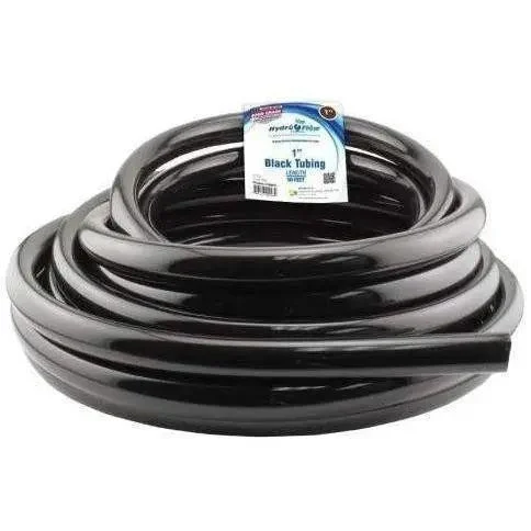 Hydro Flow Vinyl Tubing Black, 1" ID - 1.25" OD, 50'