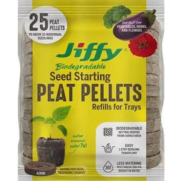 Jiffy-7 Seed Starting Peat Pellet, 42 mm | Pack of 25