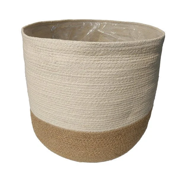 Jute Natural/White Basket