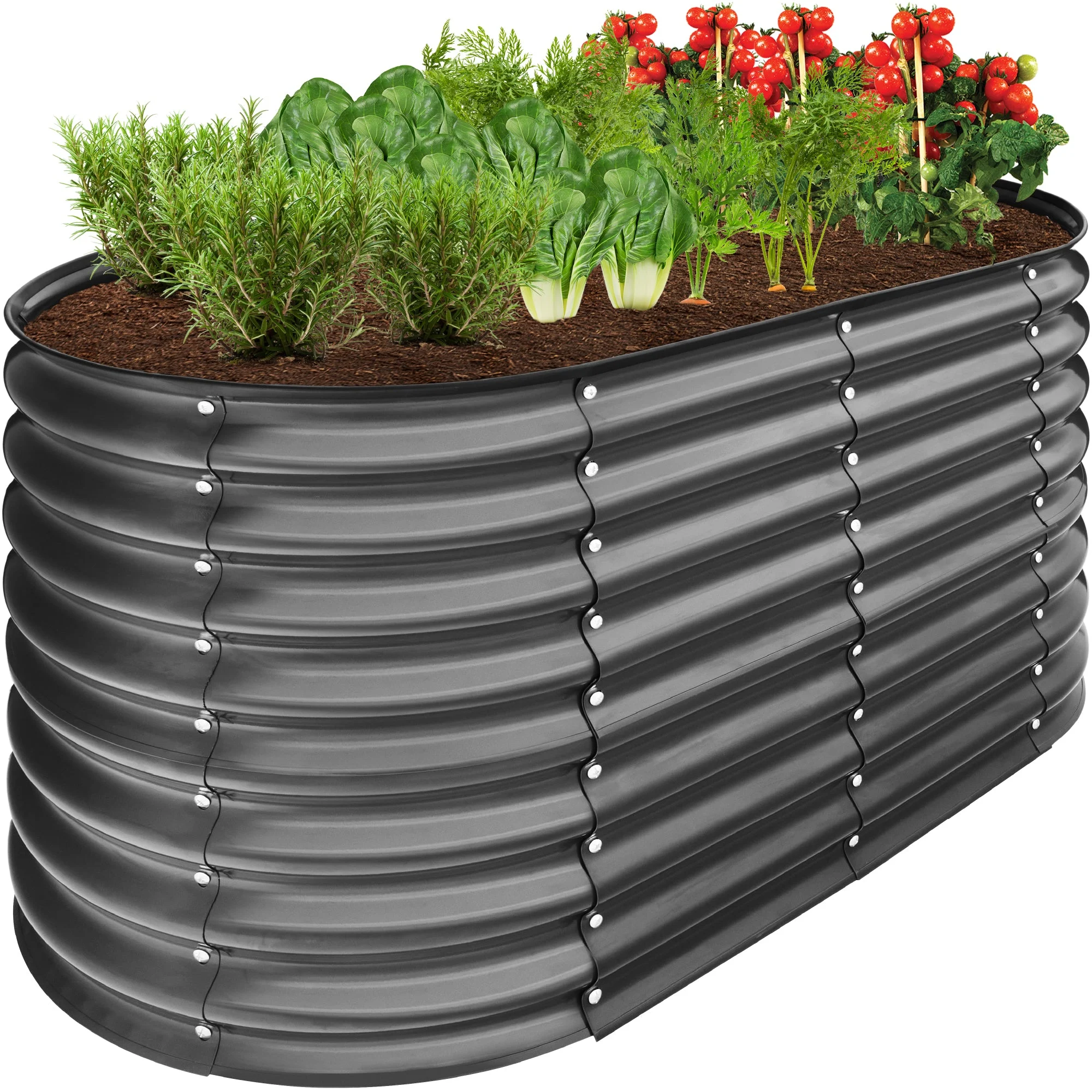outdoor-raised-metal-oval-garden-bed-planter-box-4x2x2ft.webp Outdoor Raised Metal Oval Garden Bed, Planter Box - 4x2x2ft