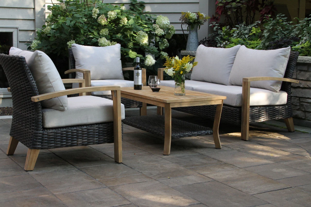 teak-amp-brown-slate-wicker-conversation-4-piece-set.webp Teak & Brown / Slate Wicker Conversation 4 Piece Set