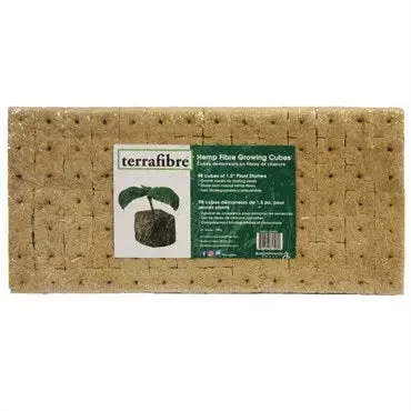 Terrafibre Hemp Fiber Grow Cube Starter Plugs, 1.5" | Sheet of 98
