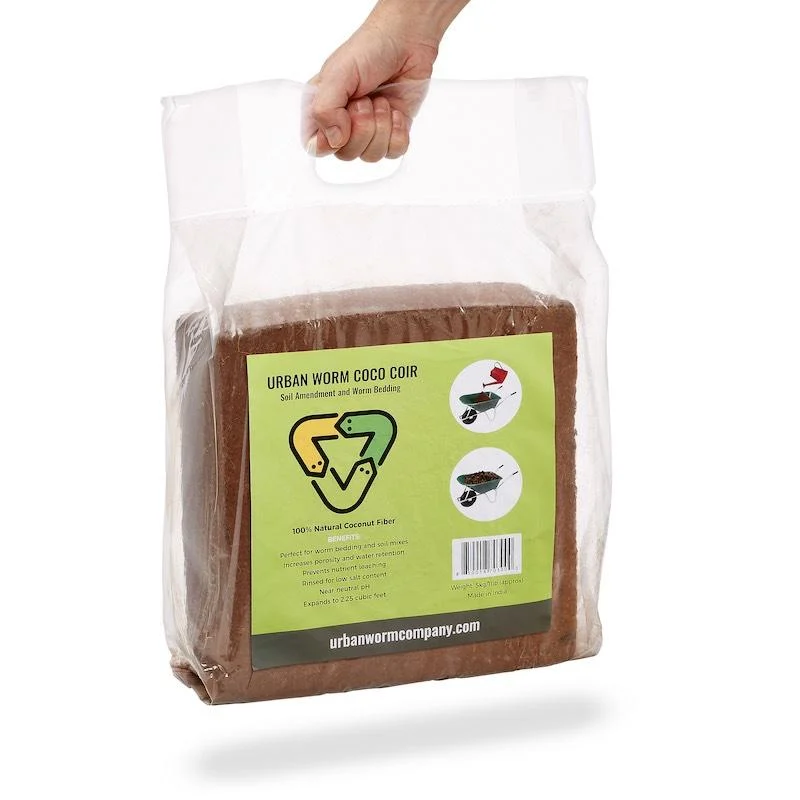 Urban Worm Coco Coir - Compressed Coconut Fiber Block